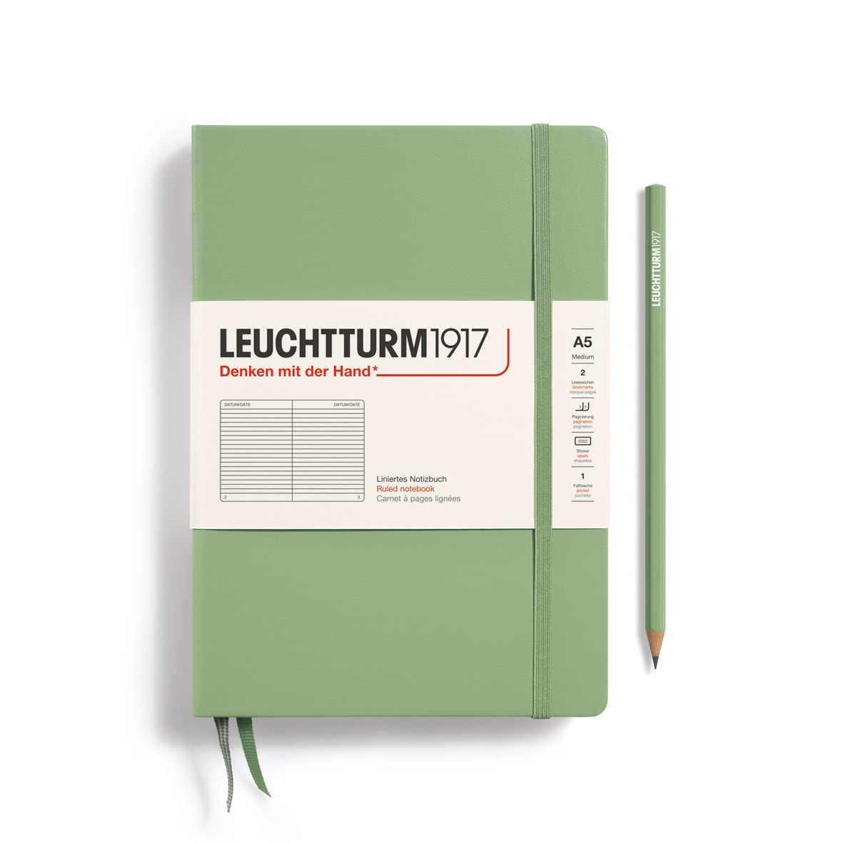 Libreta Leuchtturm1917 tapa dura A5 Li Sage5