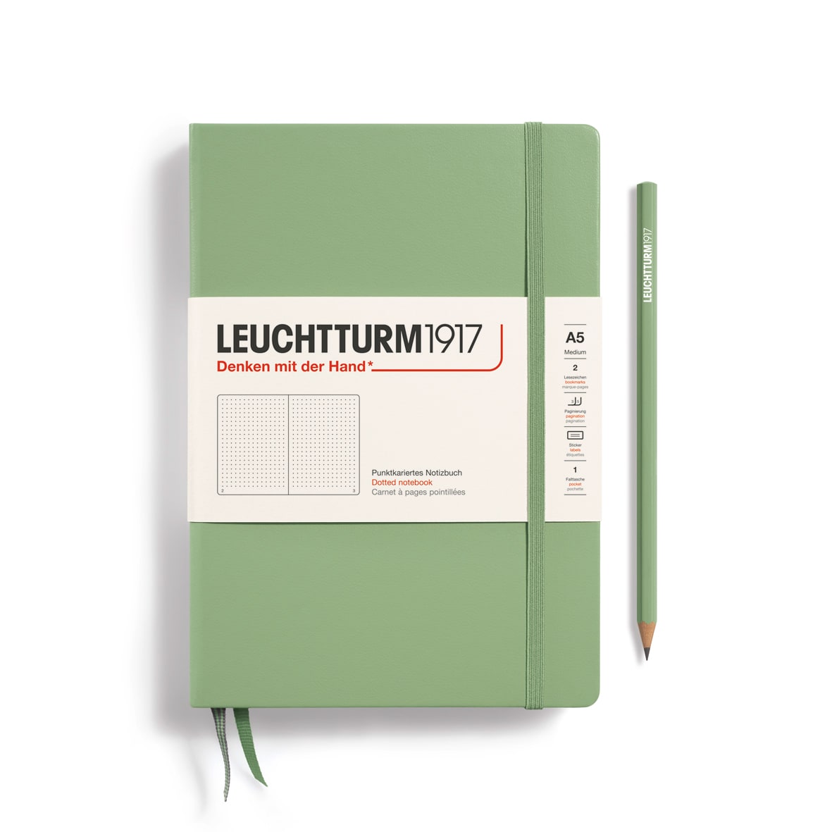 Libreta Leuchtturm1917 tapa dura A5 Pu Sage