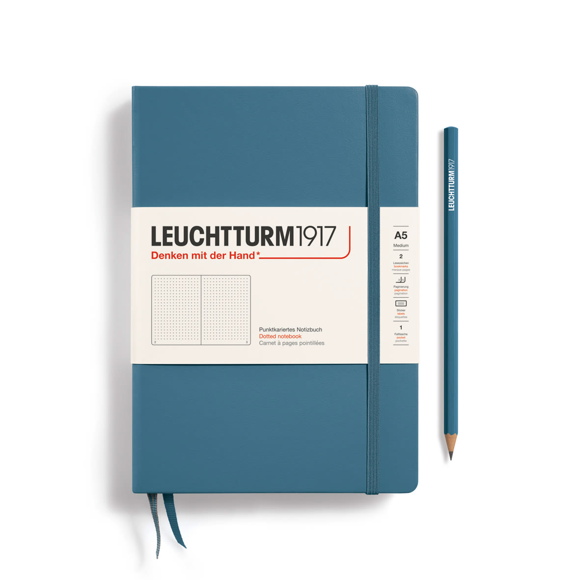 Libreta Leuchtturm1917 tapa dura A5 Pu Stone Blue1