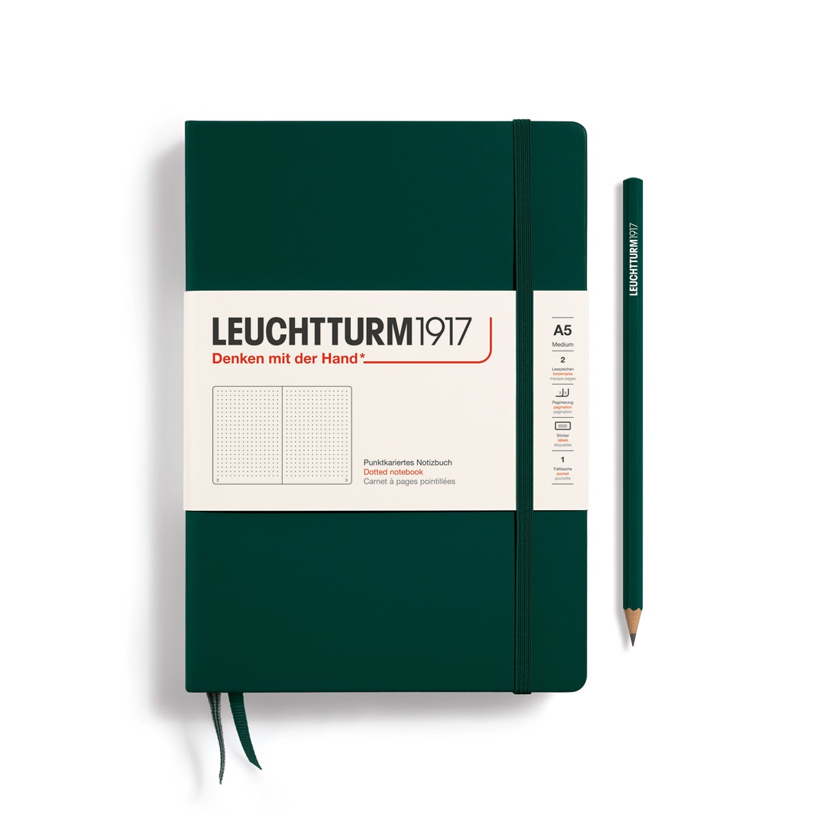 Libreta Leuchtturm1917 tapa dura A5 Pu Forest Green1