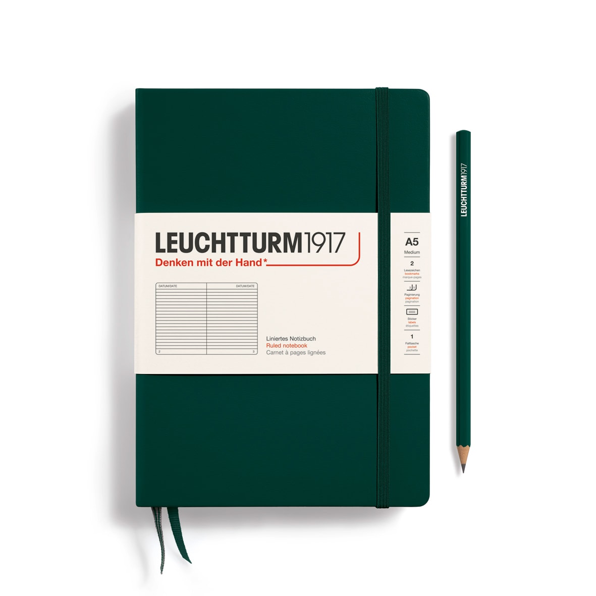 Libreta Leuchtturm1917 tapa dura A5 Li Forest Green