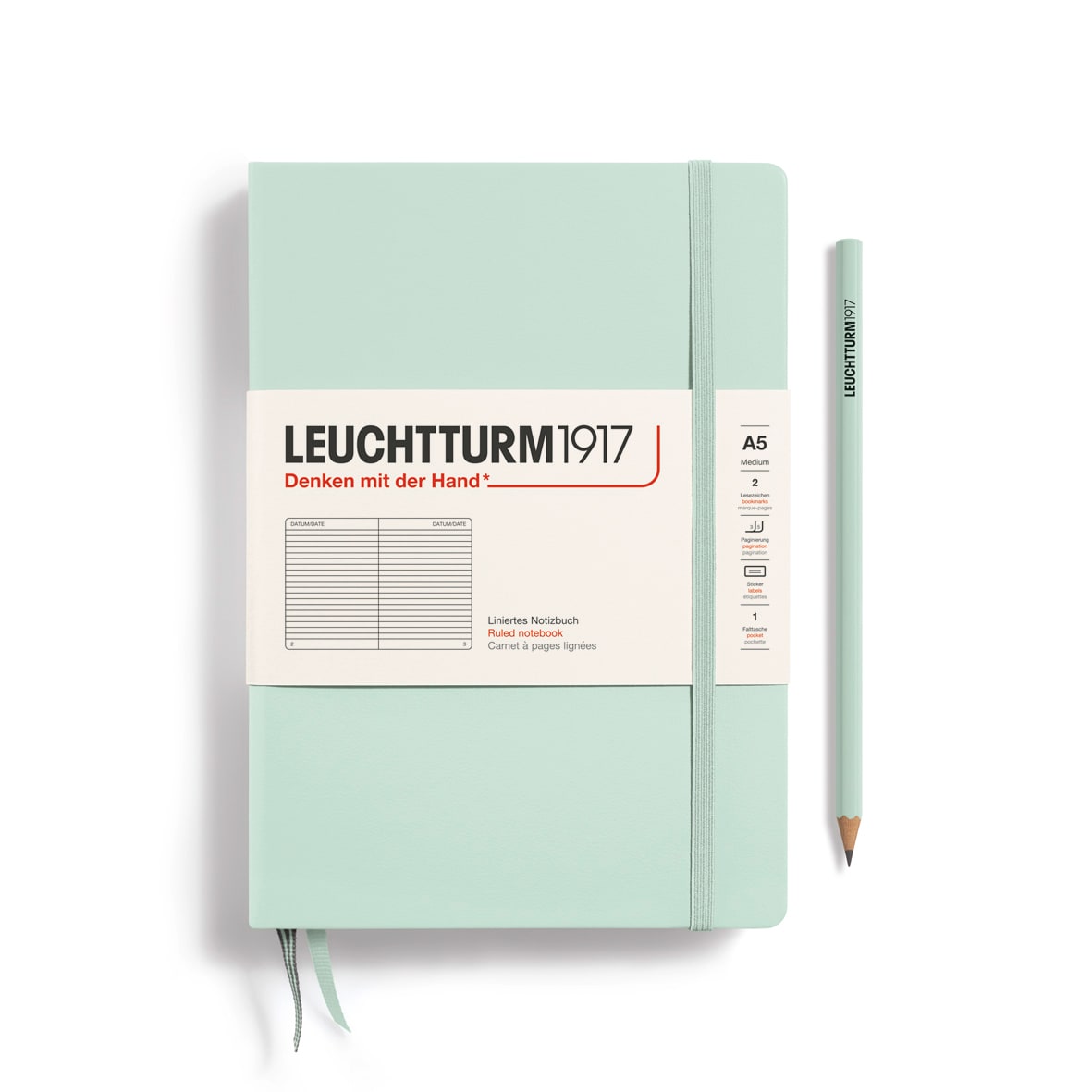 Libreta Leuchtturm1917 tapa dura A5 Li Mint Green1