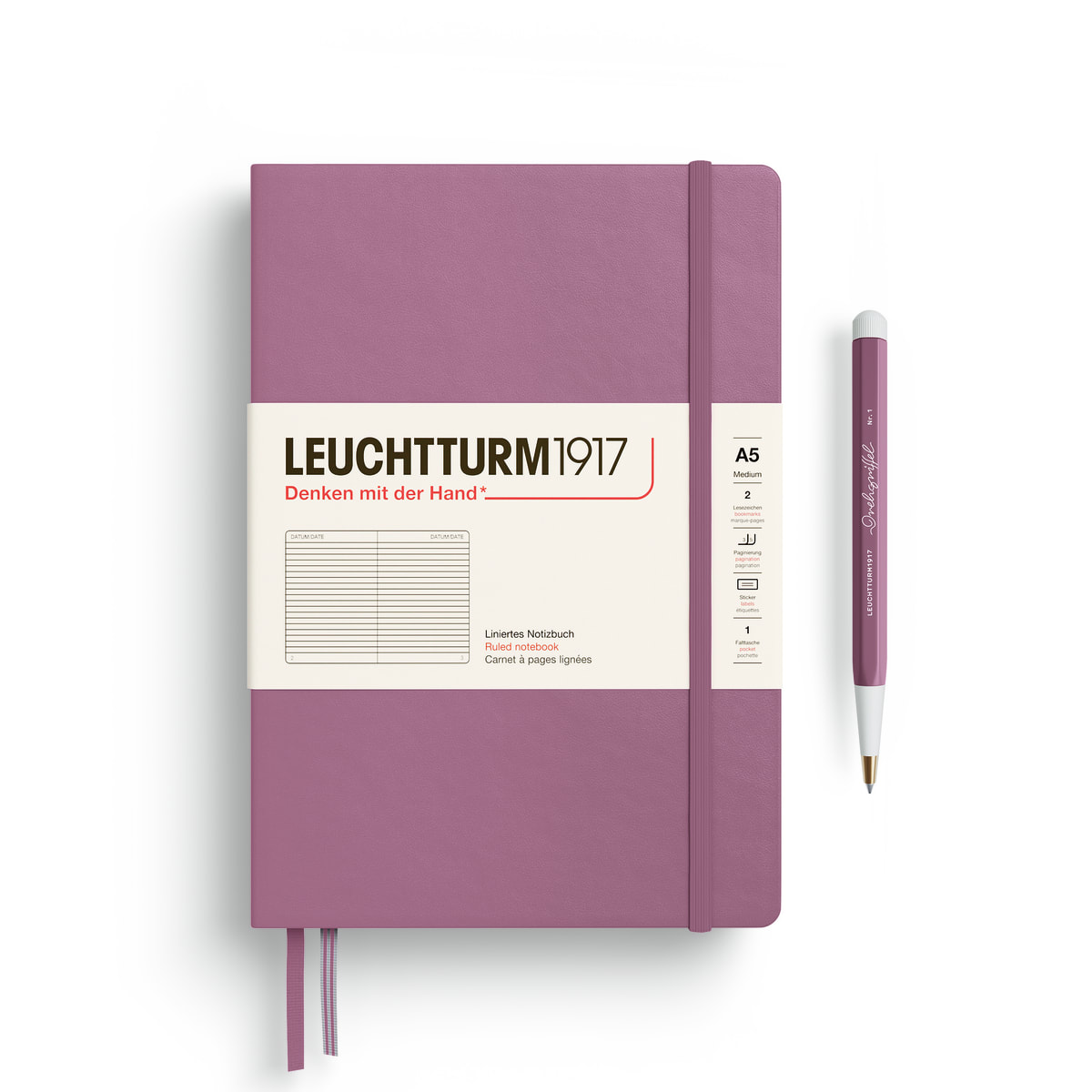Libreta Leuchtturm1917 tapa dura A5 Li Dusty Rose