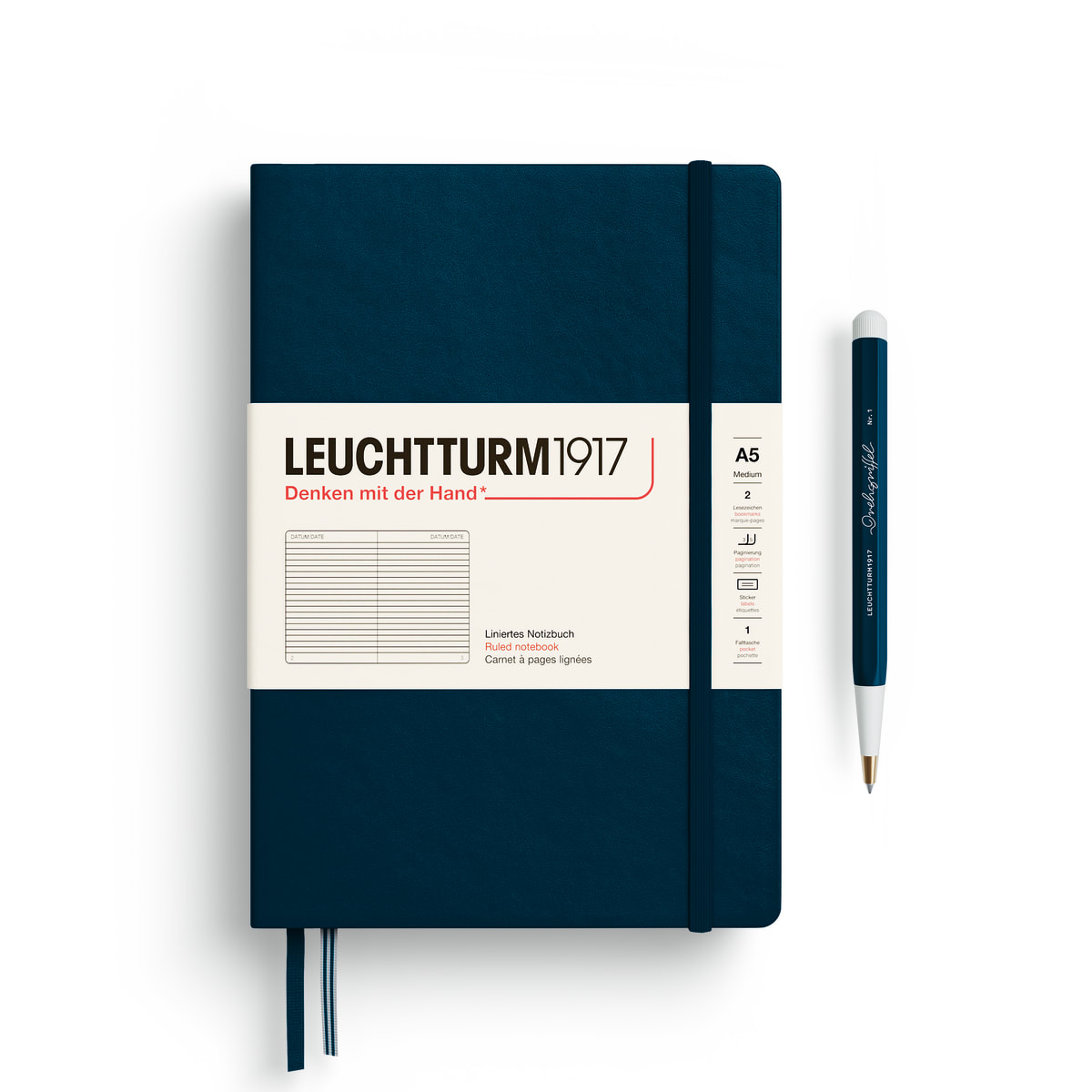 Libreta Leuchtturm1917 tapa dura A5 Li Deep Sea