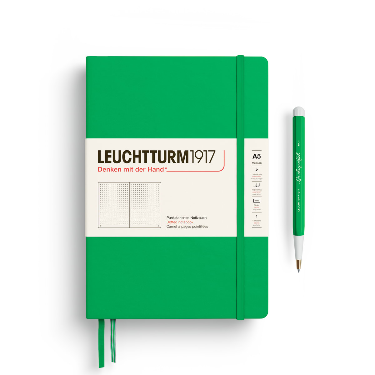 Libreta Leuchtturm1917 tapa dura A5 Pu Spring Leaf
