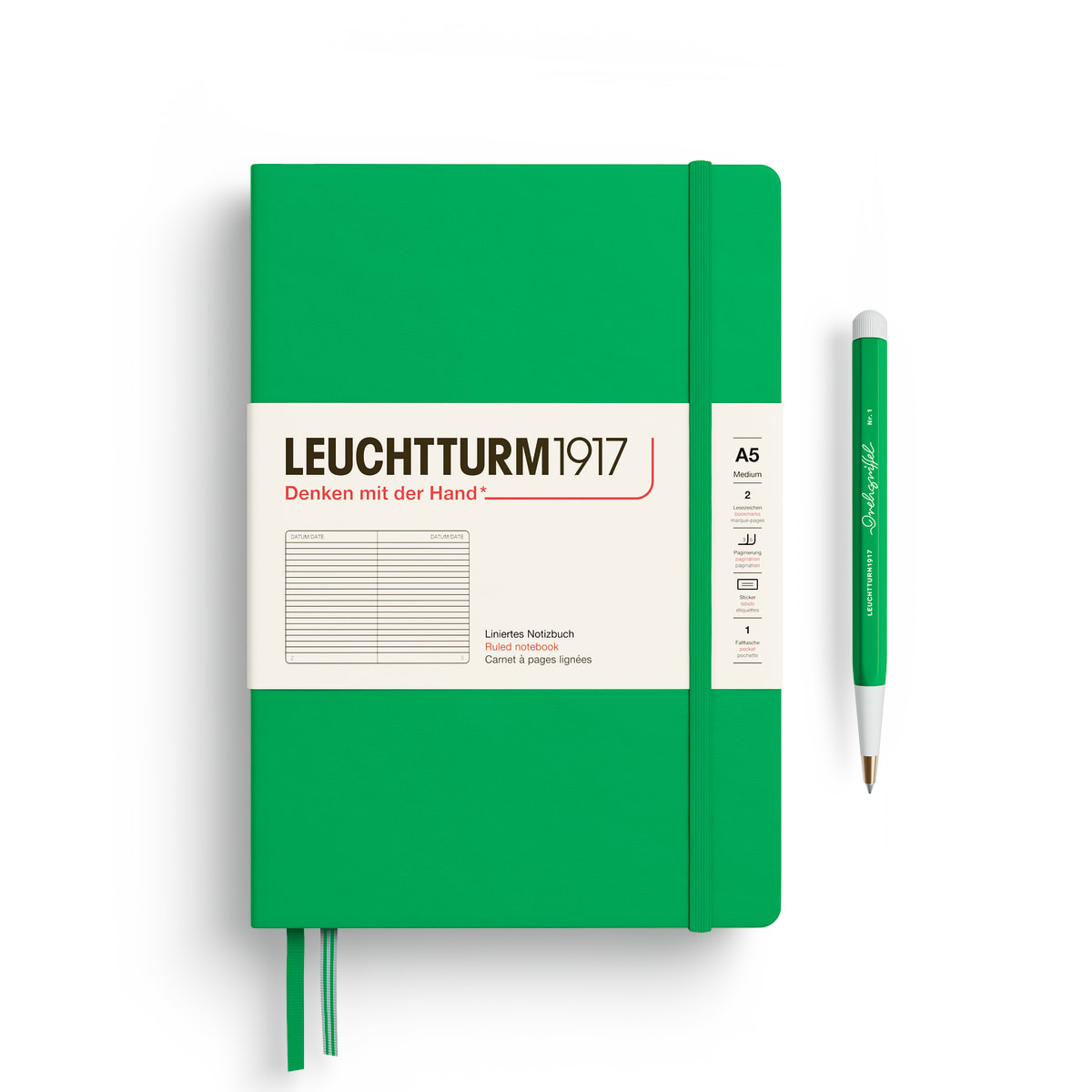 Libreta Leuchtturm1917 tapa dura A5 Li Spring Leaf