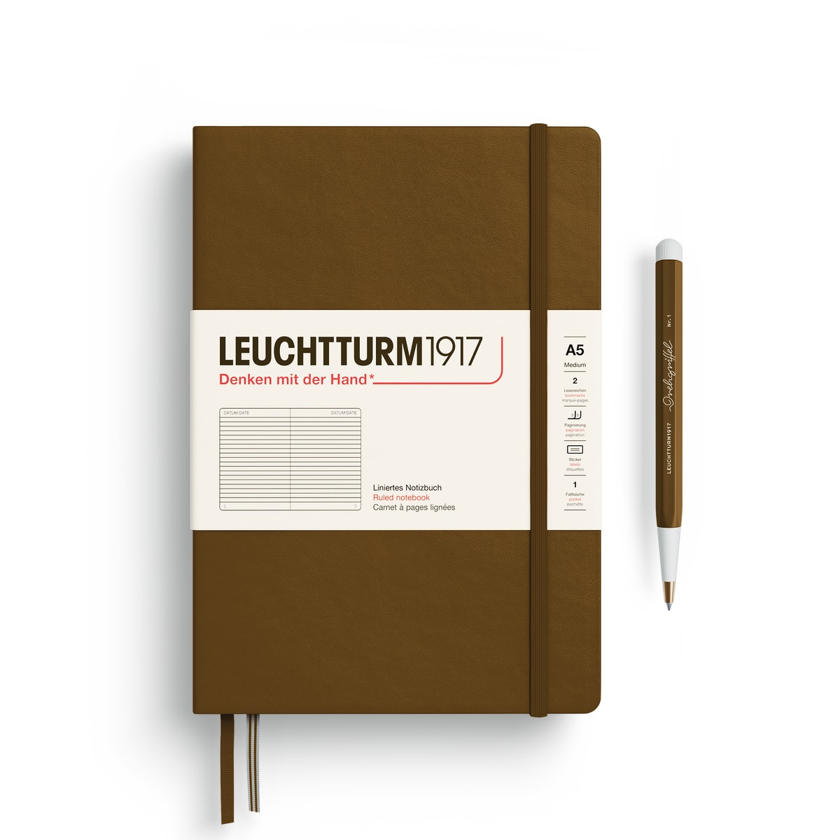 Libreta Leuchtturm1917 tapa dura A5 Li Spice Brown