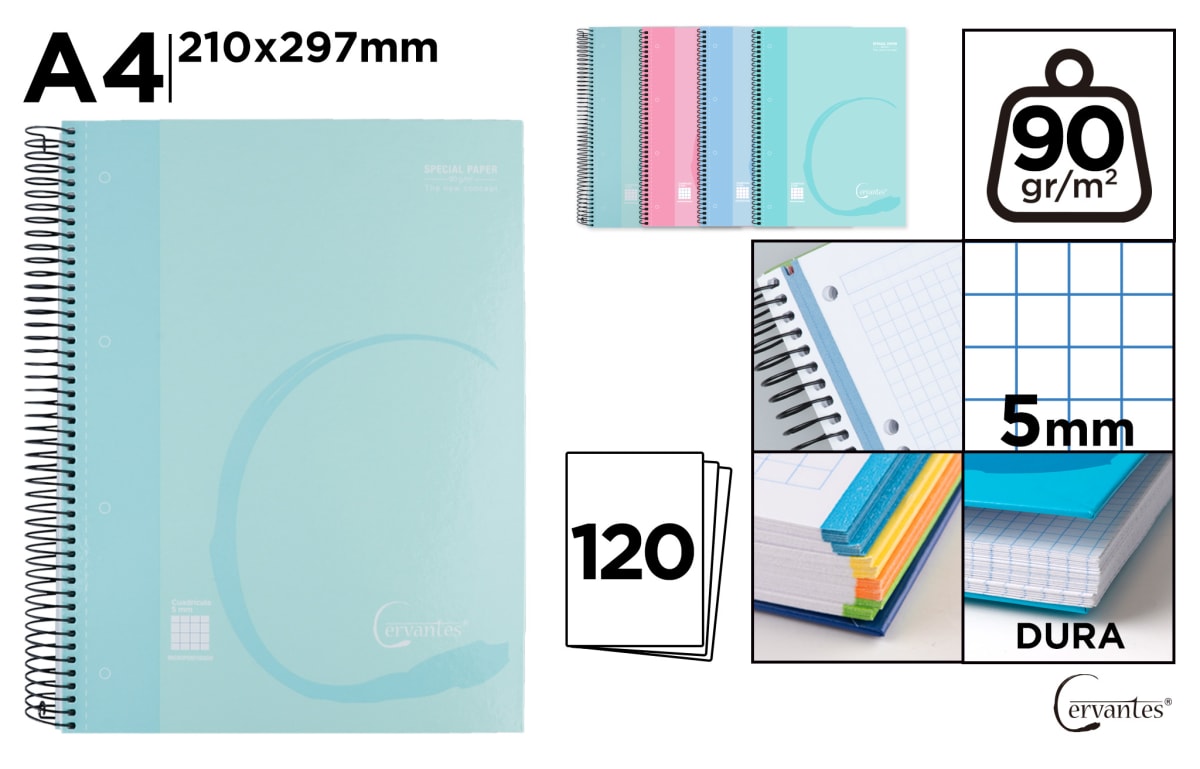 Cuaderno Espiral A4 120 Hojas 90 G/M² (MP)1