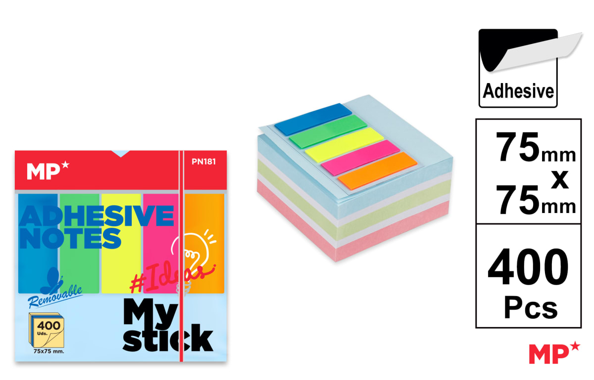 Notas Adhesivas 75 X 75 Mm 400 Hojas Pastel (MP)1