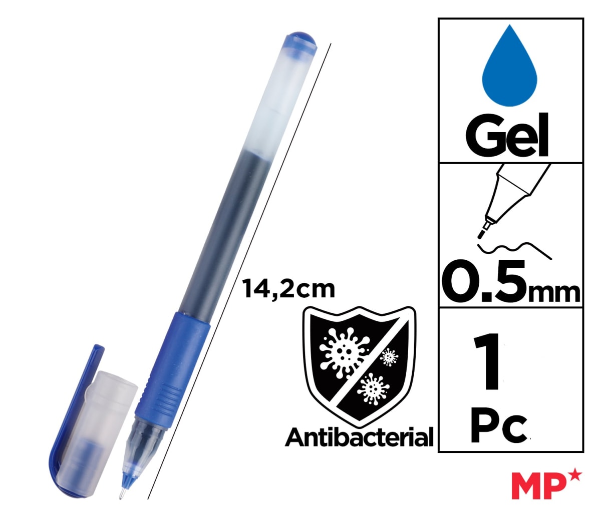 Bolígrafo Tinta Gel Punta 0.5 Mm Azul1