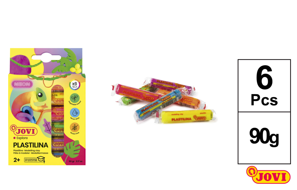 Plasticina Estuche 6 Barras 15 G Colores Neón (MP)1