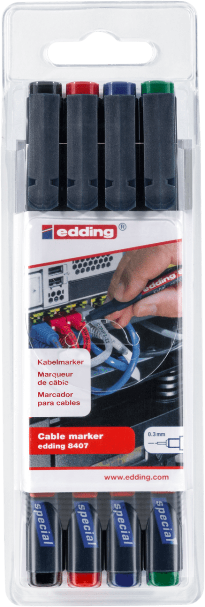 Set 4 marcadores para cables Edding e-8407 variado1
