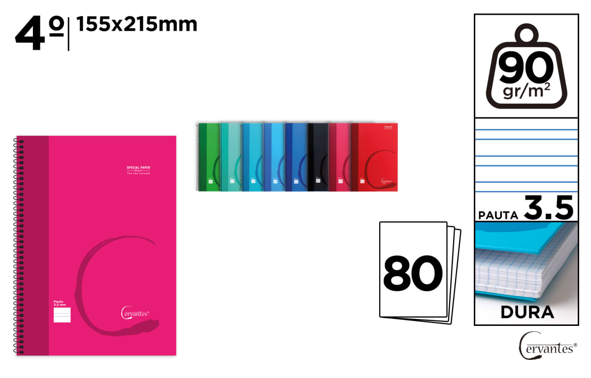 Cuaderno Espiral 4º 80 Hojas 90?G/M² (MP)1