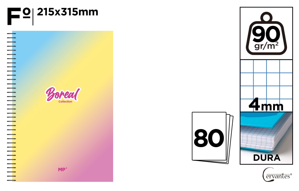 Cuaderno Espiral Fº 80 Hojas 90?G/M² Azul Pastel (MP)1