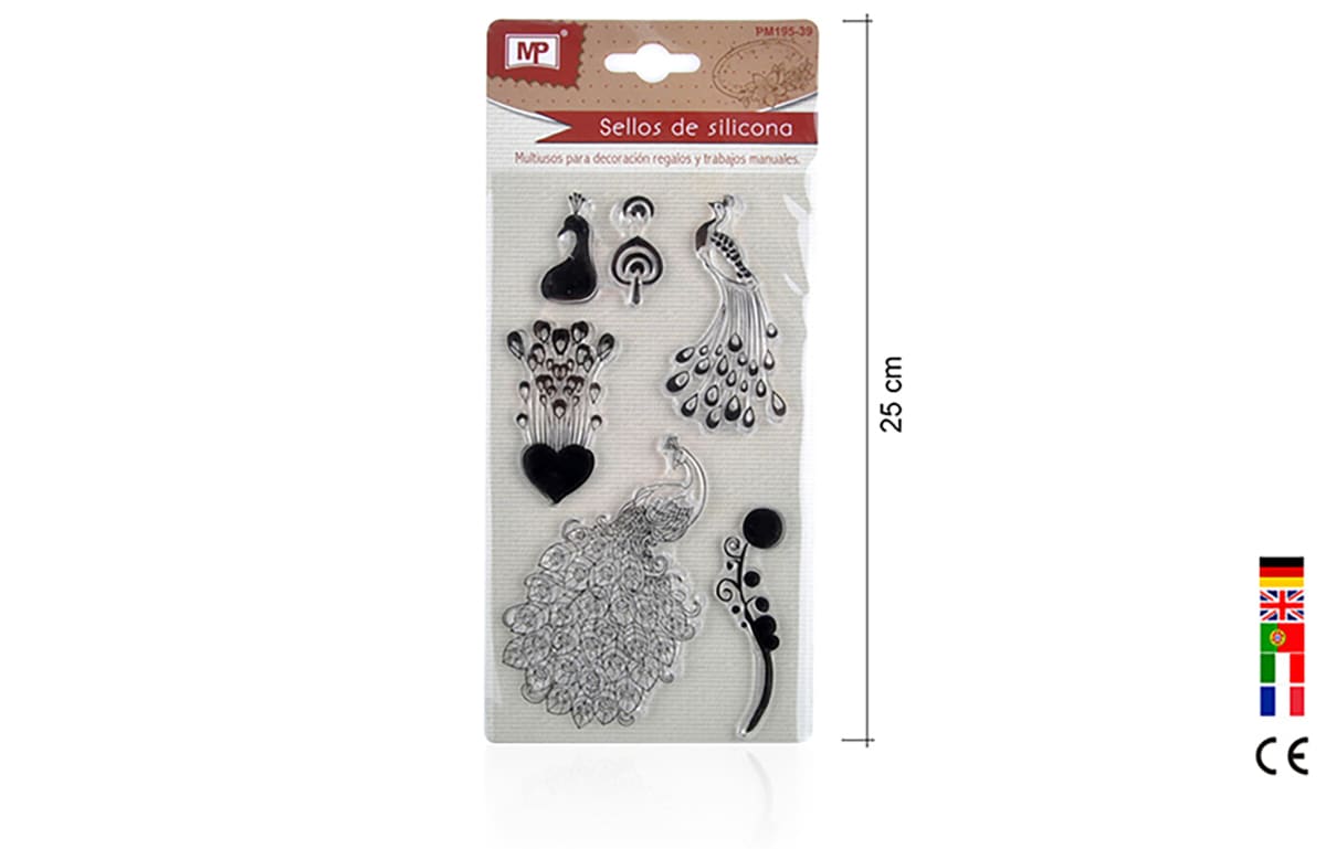 Set De Timbres De Silicona P/Scrapbooking #39 Pavo Realdo1
