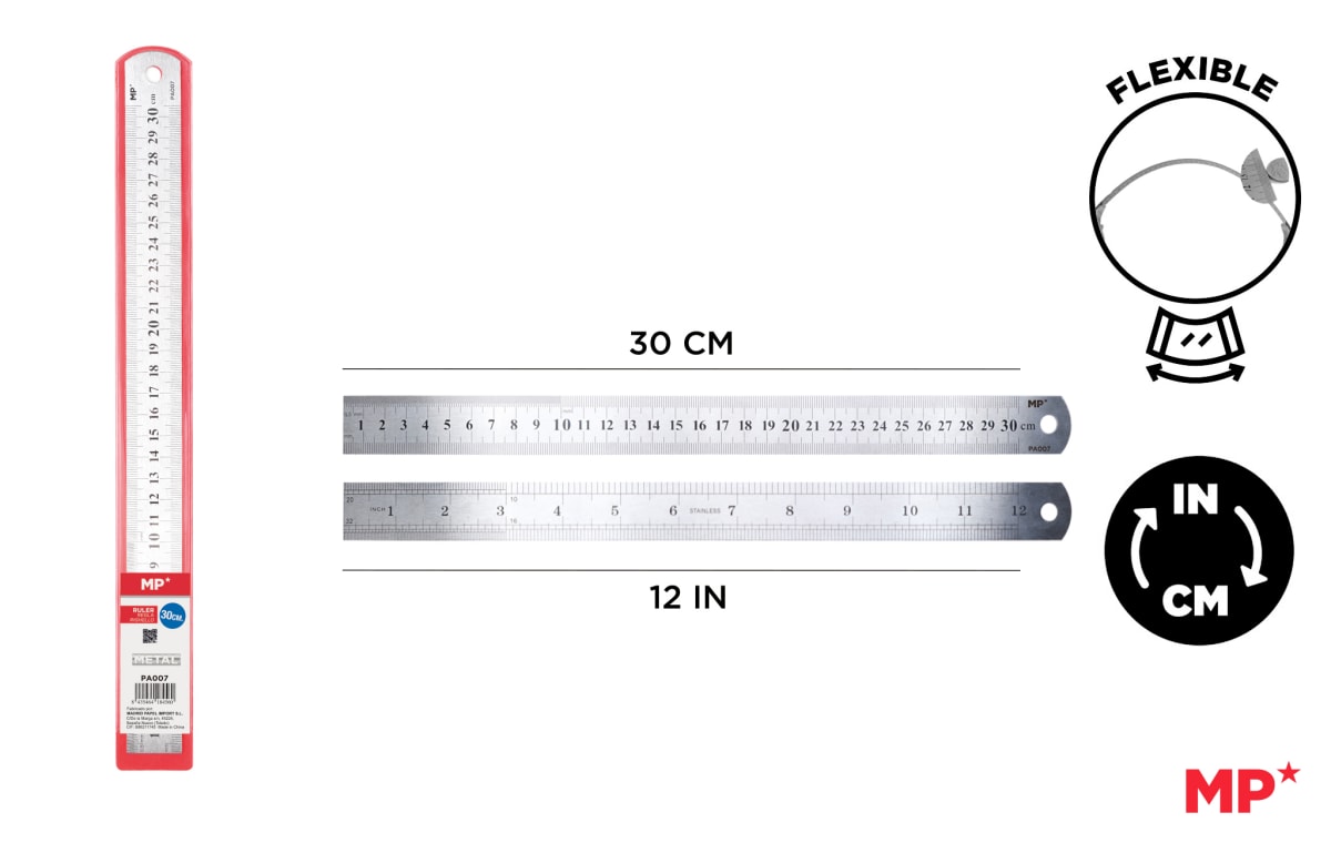 Regla Metálica De Acero Inoxidable 30Cm (MP)1