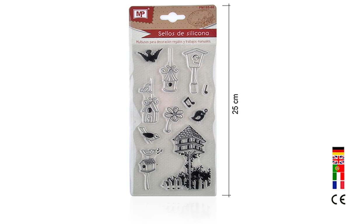 Set Timbres De Silicona P/Scrapbooking #44 Jaulas De Jardindo P1