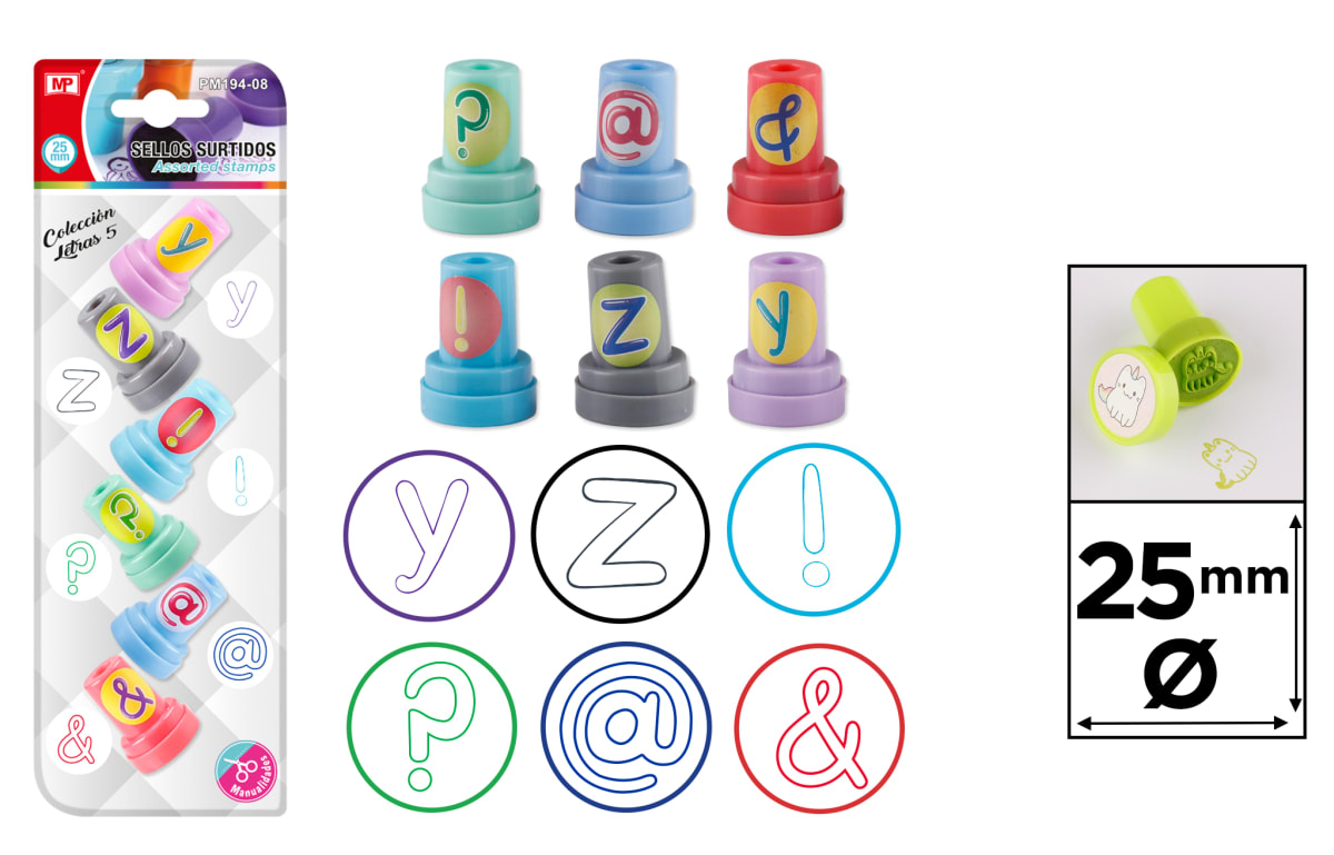 Set De Timbres Para Niños Coleccion De Letras #5/ 25mm X 6U1