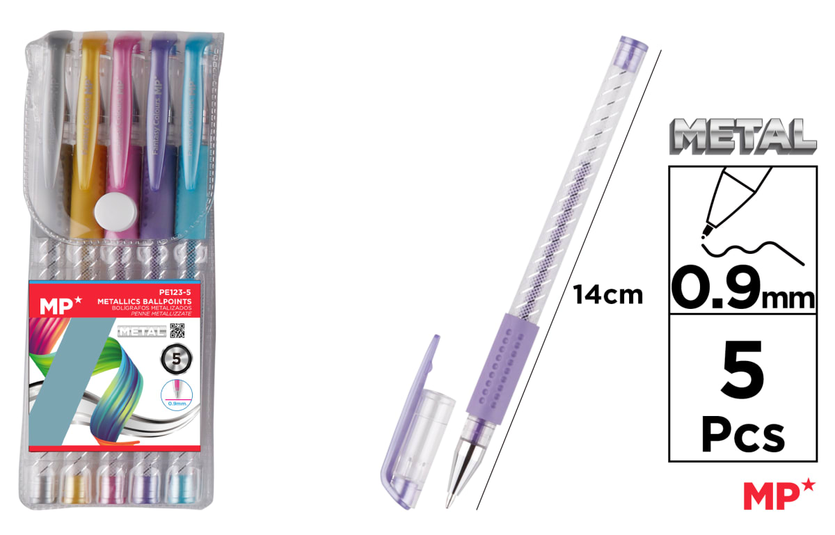 Bolígrafos Metalizados 5 Colores1