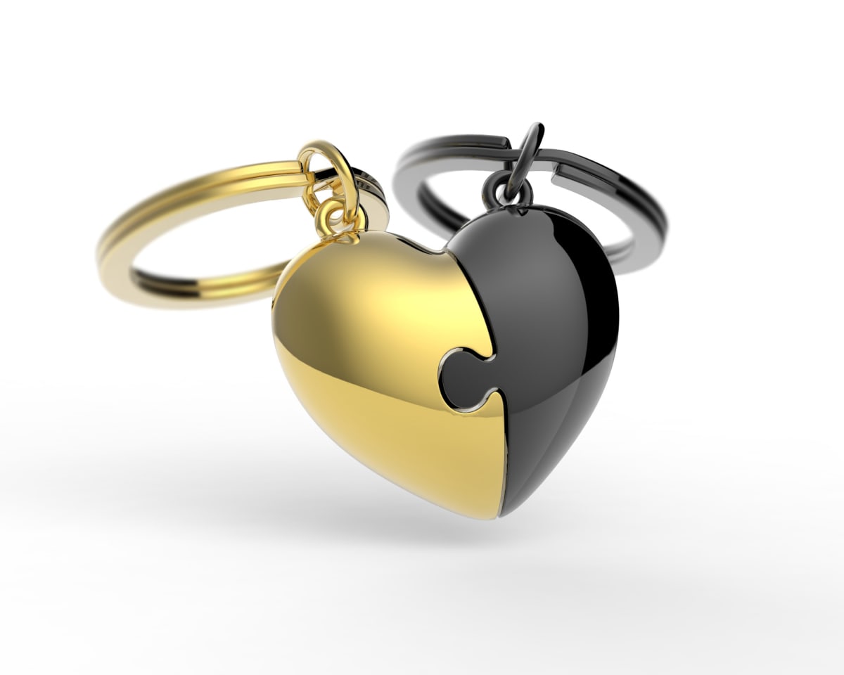 Metalmorphose® Llavero Vectorbox - Dos Corazones