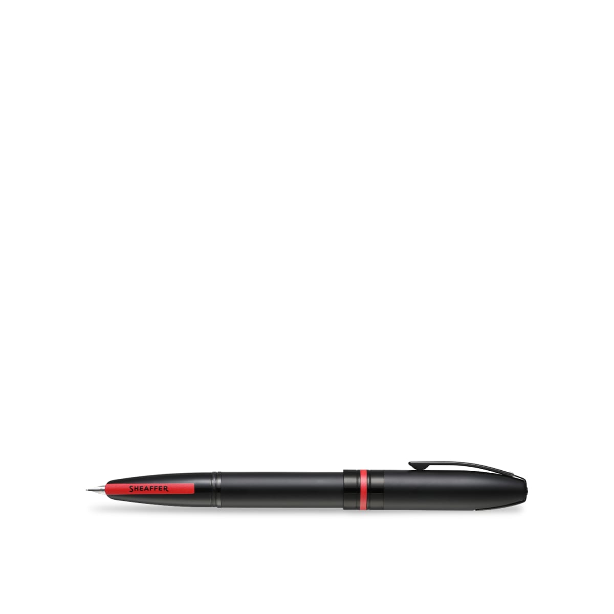 Pluma Fuente Sheaffer Icon_ Negro Mate detalles en PVD Rojo M5