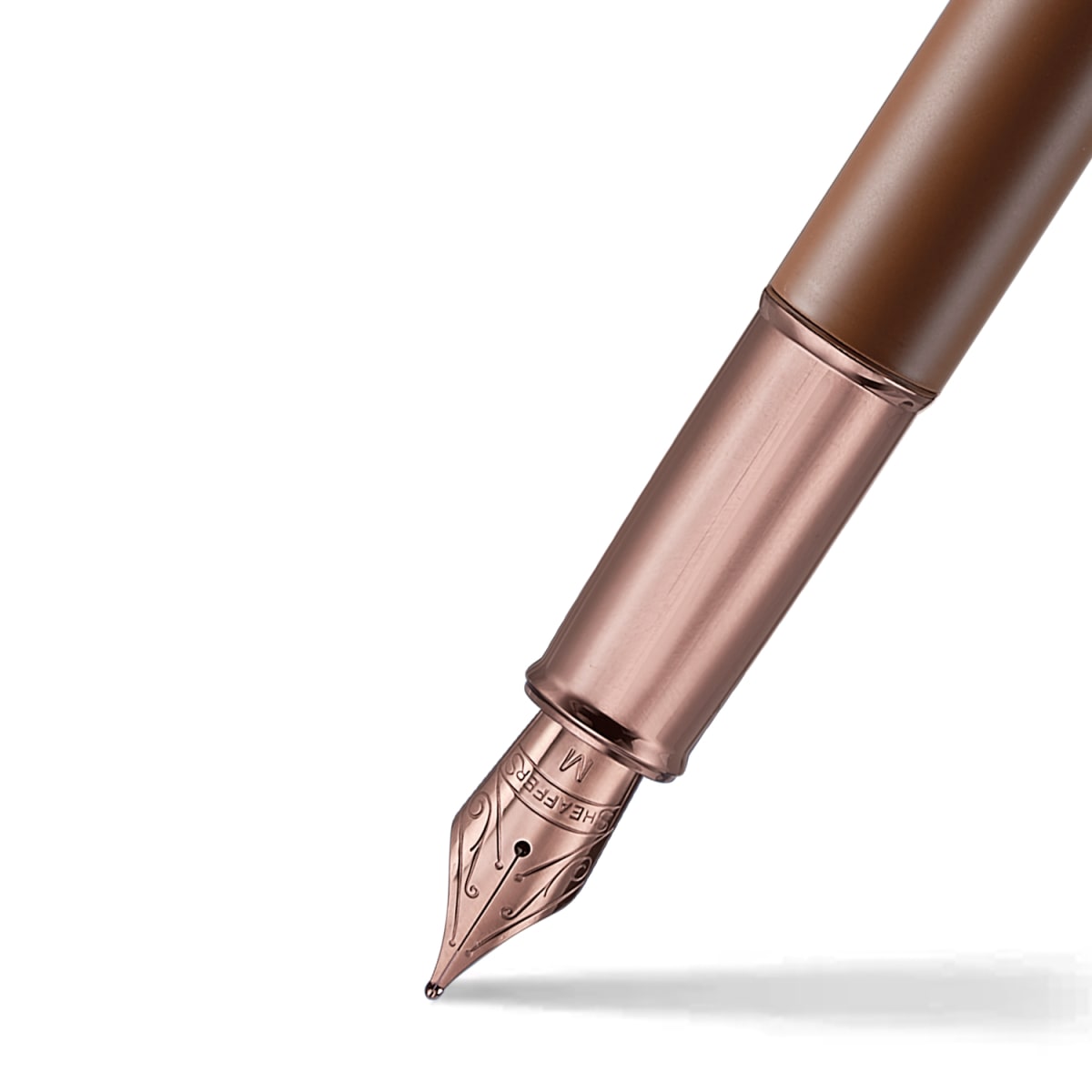 Pluma Sheaffer 100 E9374 Edición Coffee Con Detalles Pvd Plumín Medio(Shfer)2
