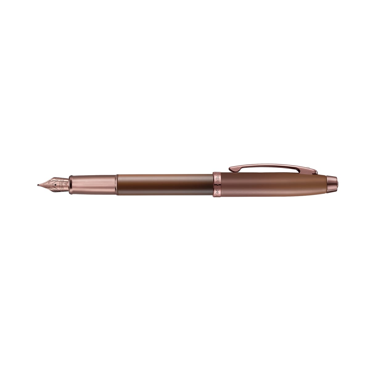 Pluma Sheaffer 100 E9374 Edición Coffee Con Detalles Pvd Plumín Medio(Shfer)5
