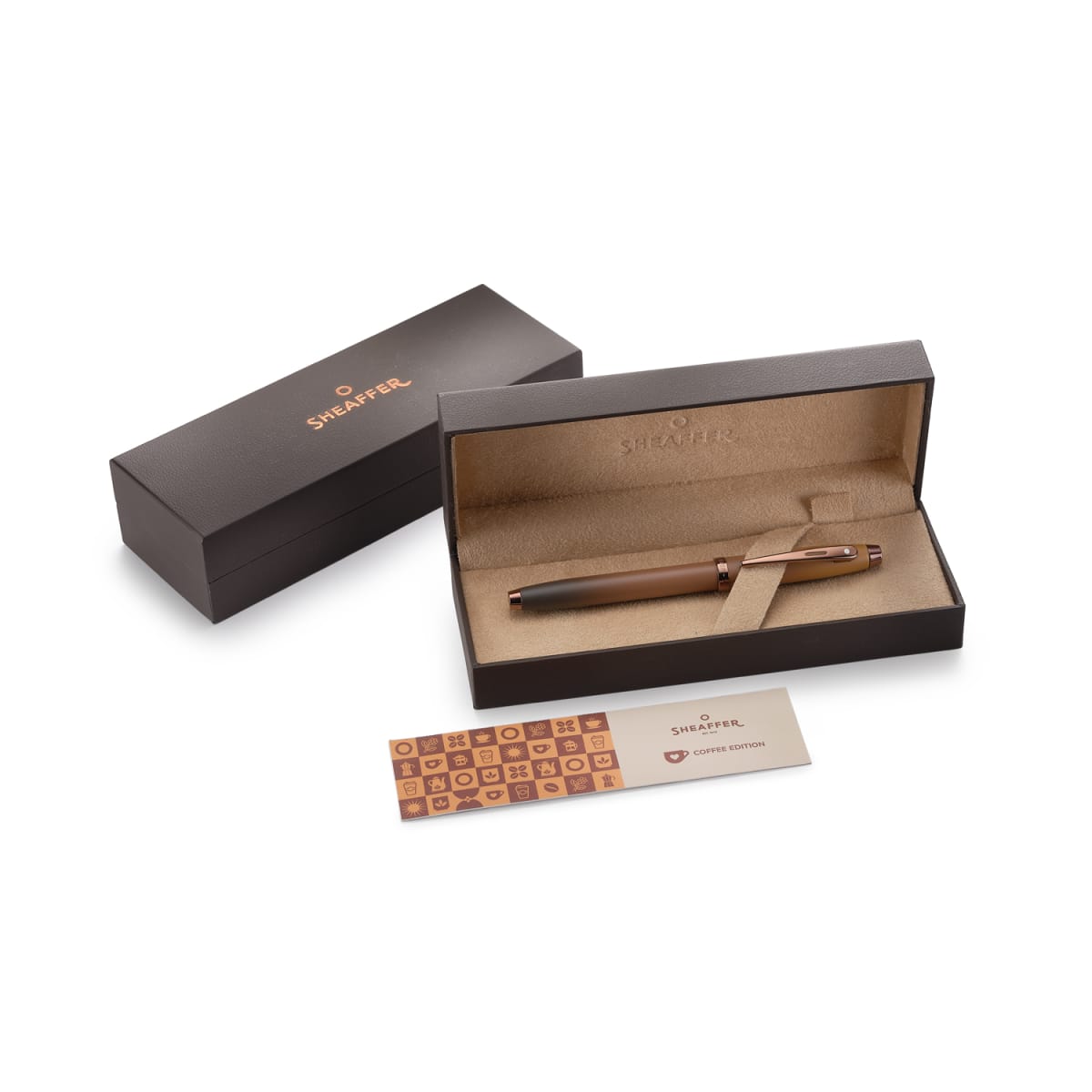 Pluma Sheaffer 100 E9374 Edición Coffee Con Detalles Pvd Plumín Medio(Shfer)9