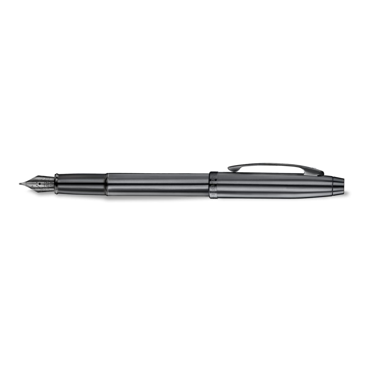 PLUMA FUENTE SHEAFFER 100 GRIS OSCURO CON ACABADOS EN PVD NEGRO METALICO6