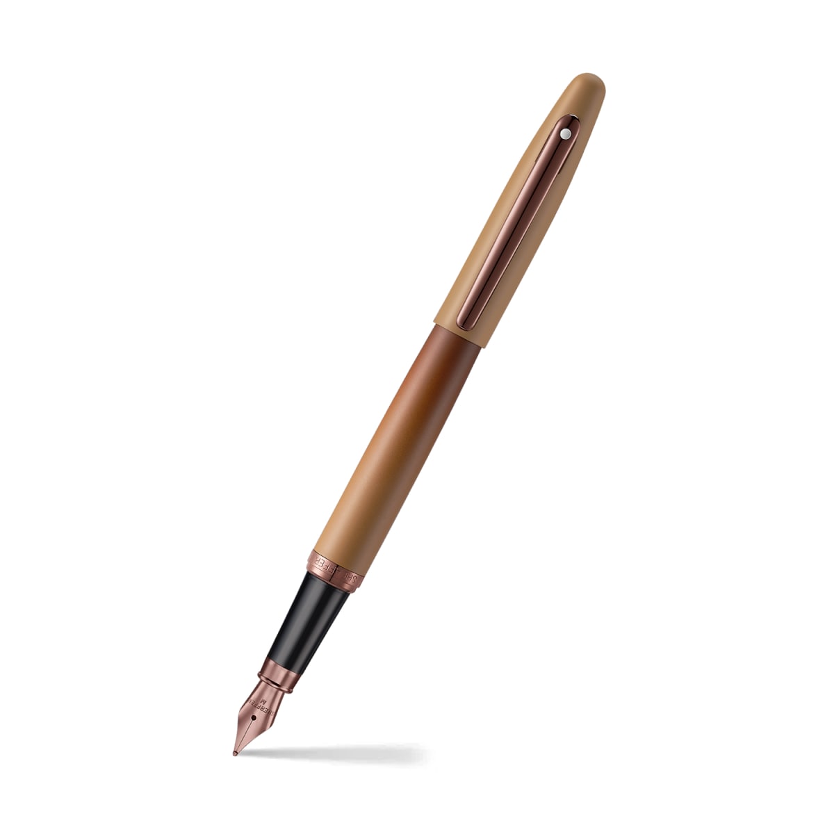 Pluma Sheaffer Vfm Edición Coffee Pvd Plumín M + Convertidor1