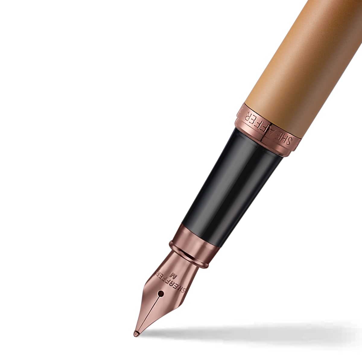 Pluma Sheaffer Vfm Edición Coffee Pvd Plumín M + Convertidor2