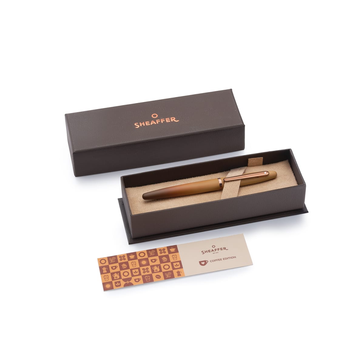 Pluma Sheaffer Vfm Edición Coffee Pvd Plumín M + Convertidor9