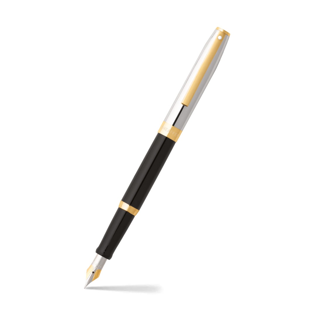 Pluma Fuente Sheaffer Sagaris Negro Brillante / Cromo.,1