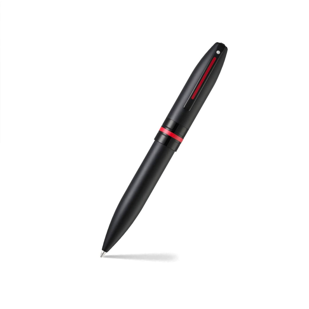 Bolígrafo Sheaffer Icon Negro Mate detalles en PVD Rojo,.1