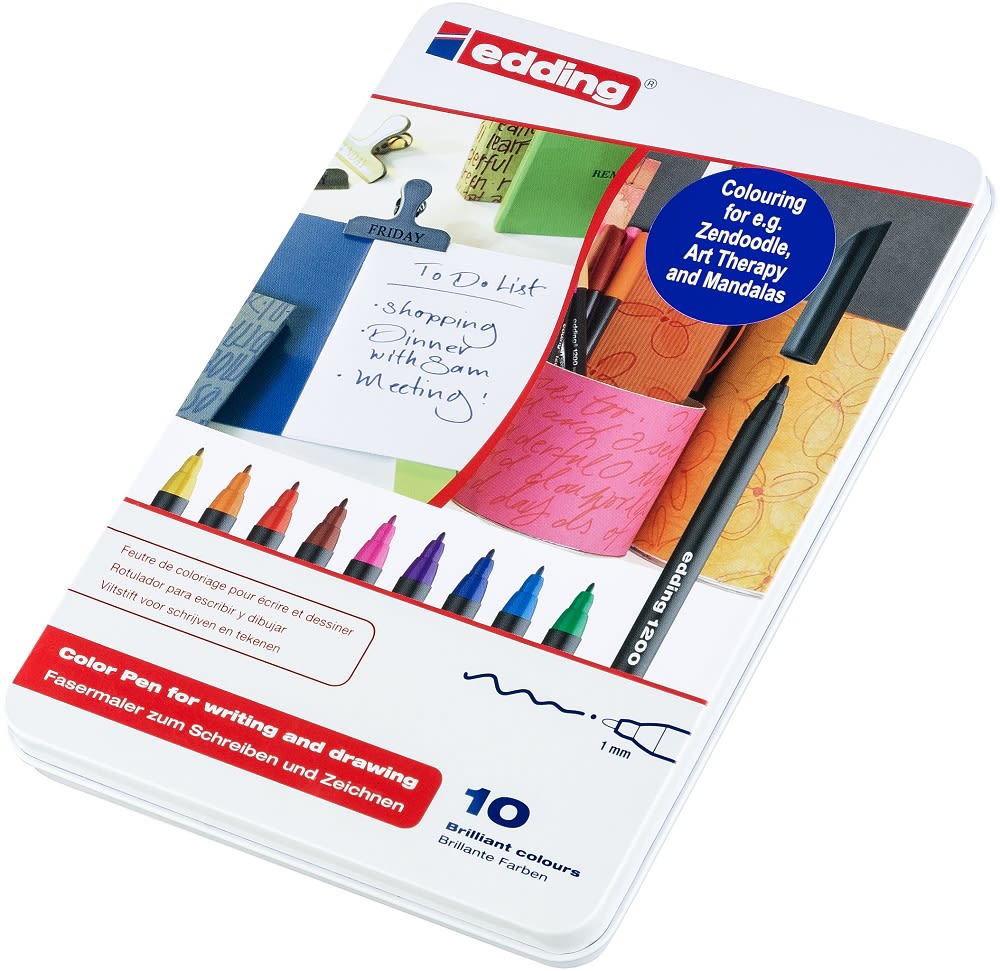 Set 10 marcadores  fibra Edding  E-1200 variados1