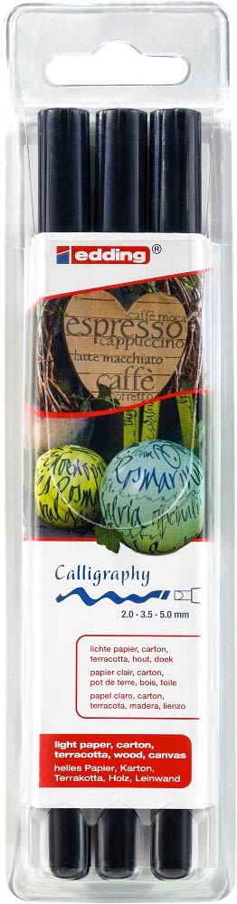 Set 3 marcadores caligráficos Edding  E-1255  Negro1