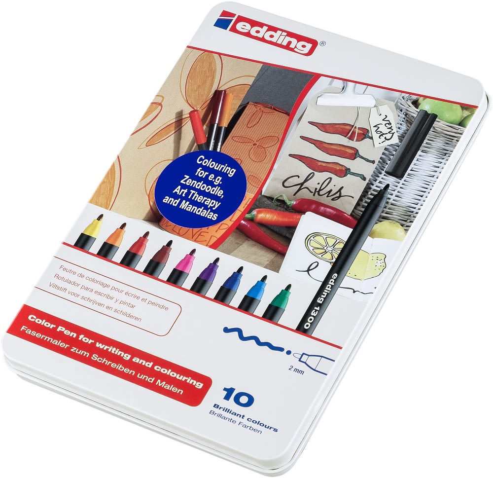 Set 10 marcadores fibra Edding E-1300 surtido1