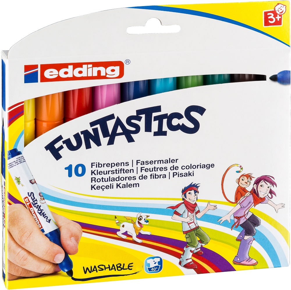 Set 10 Marcador infantil de fibra Edding E-14 FUNTASTICS MAGIC FUN Surtido1