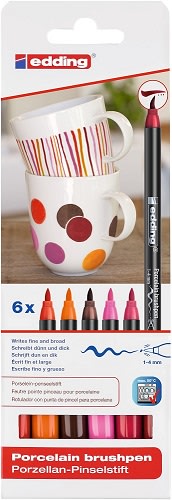 Set 6 Marcadores Porcelana Edding E-4200 Basico3