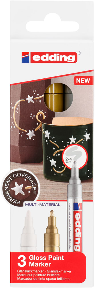 Set 3 marcador Óleo Permanente Edding E-750 Metalico1