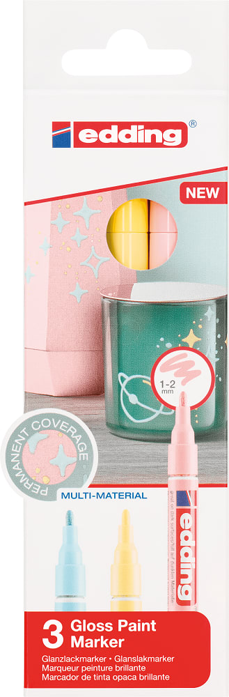 Set 3 marcadores Óleo Permanente Edding E-751 metalizados2
