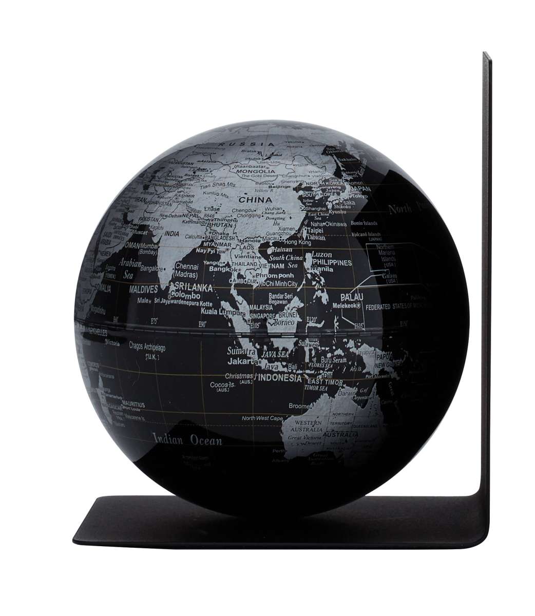 Globo TROIKA  BOOKGLOBE SINGLE negro, plateado2