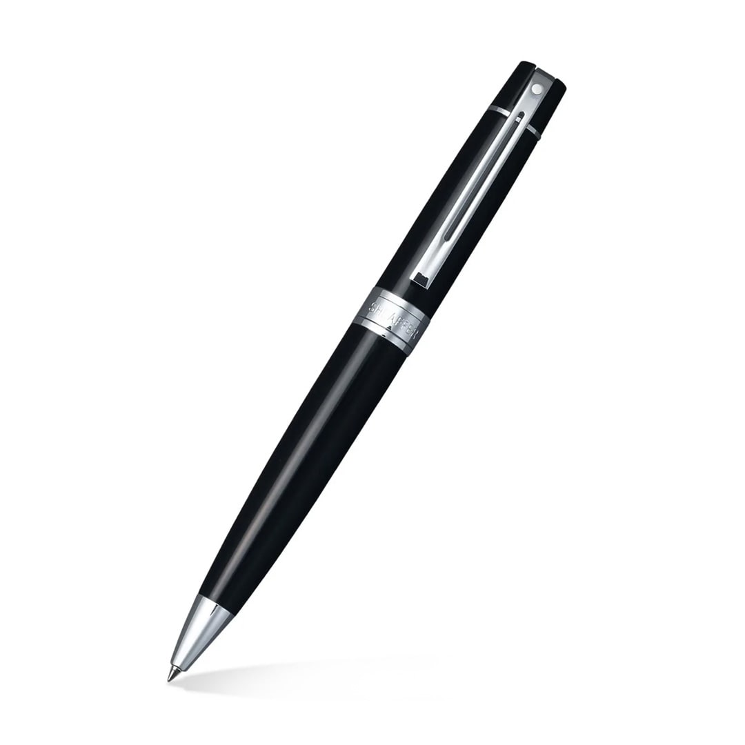Bolígrafo Sheaffer S300 Negro brillante CT + Portatarjetas C6