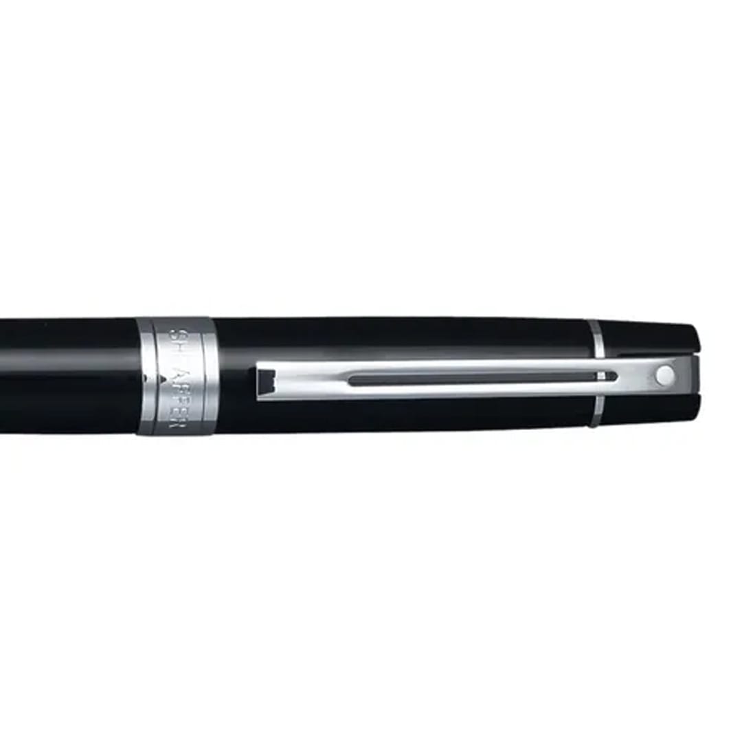 Bolígrafo Sheaffer S300 G9312, Negro Brillante CT + Portaplumas de cuero4