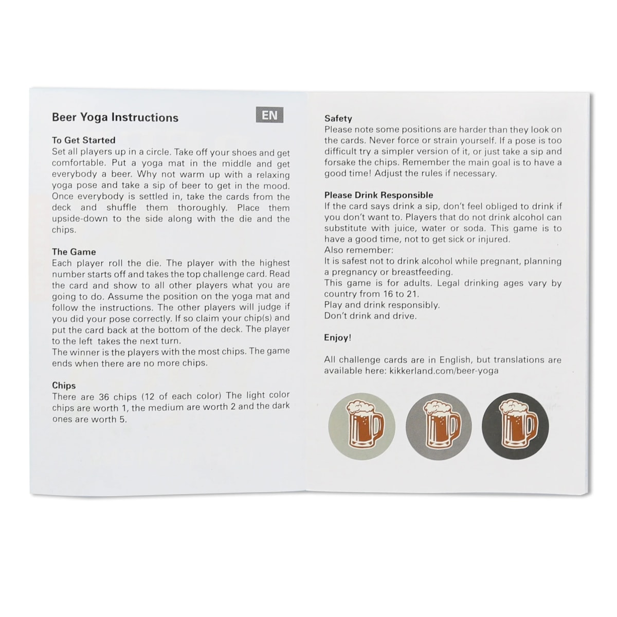 Juego Kikkerland Yoga Cerveza2