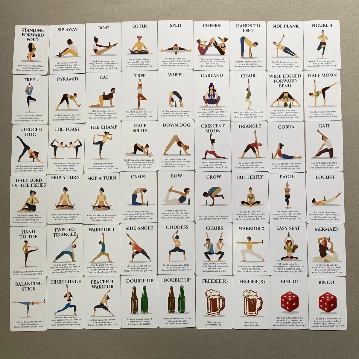 Juego Kikkerland Yoga Cerveza4