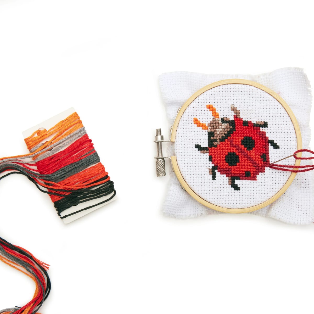 Mini Kit Kikkerland  De Bordado Punto Cruz Ladybug2