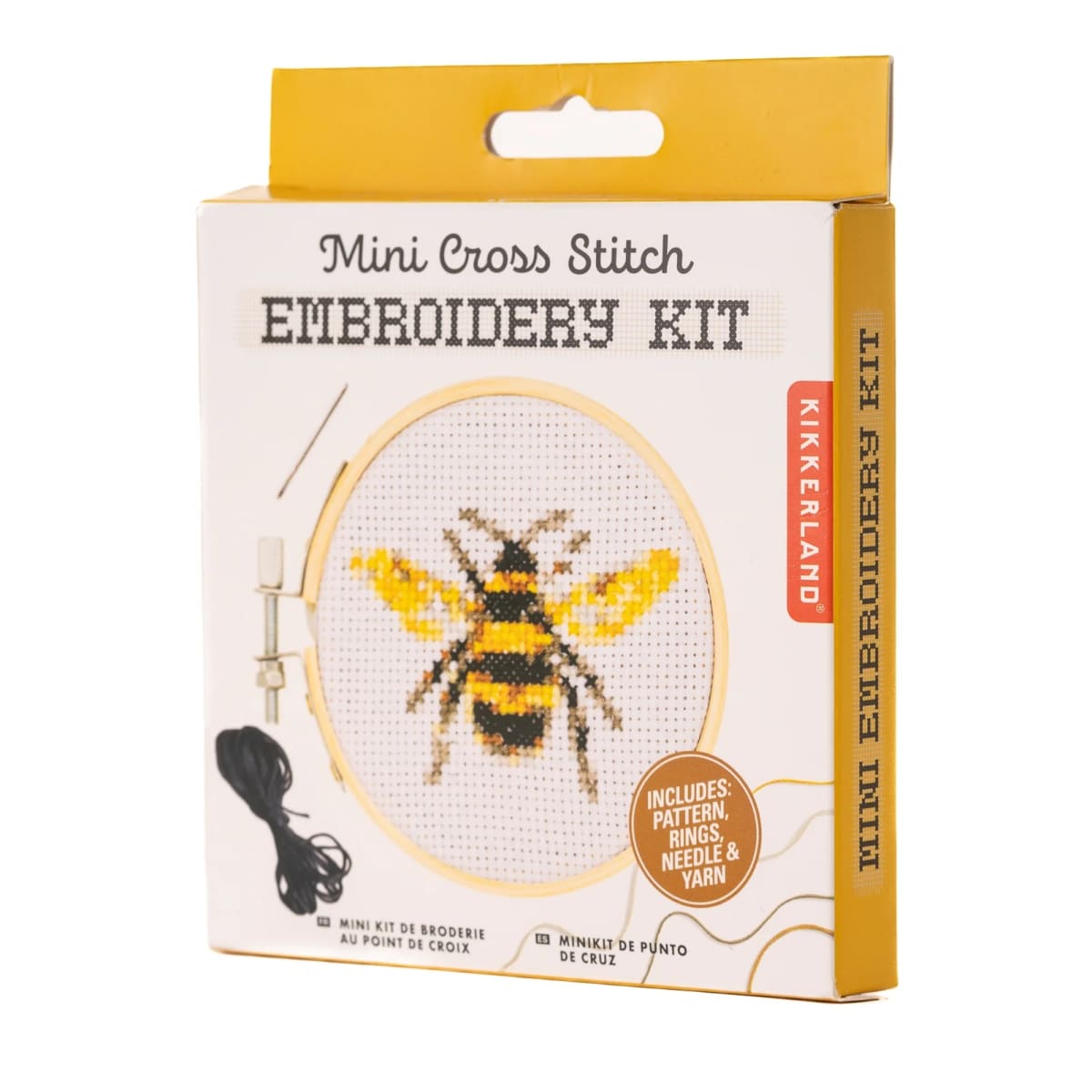 Mini Kit bastidor De Bordado Kikkerland Punto Cruz Abeja4