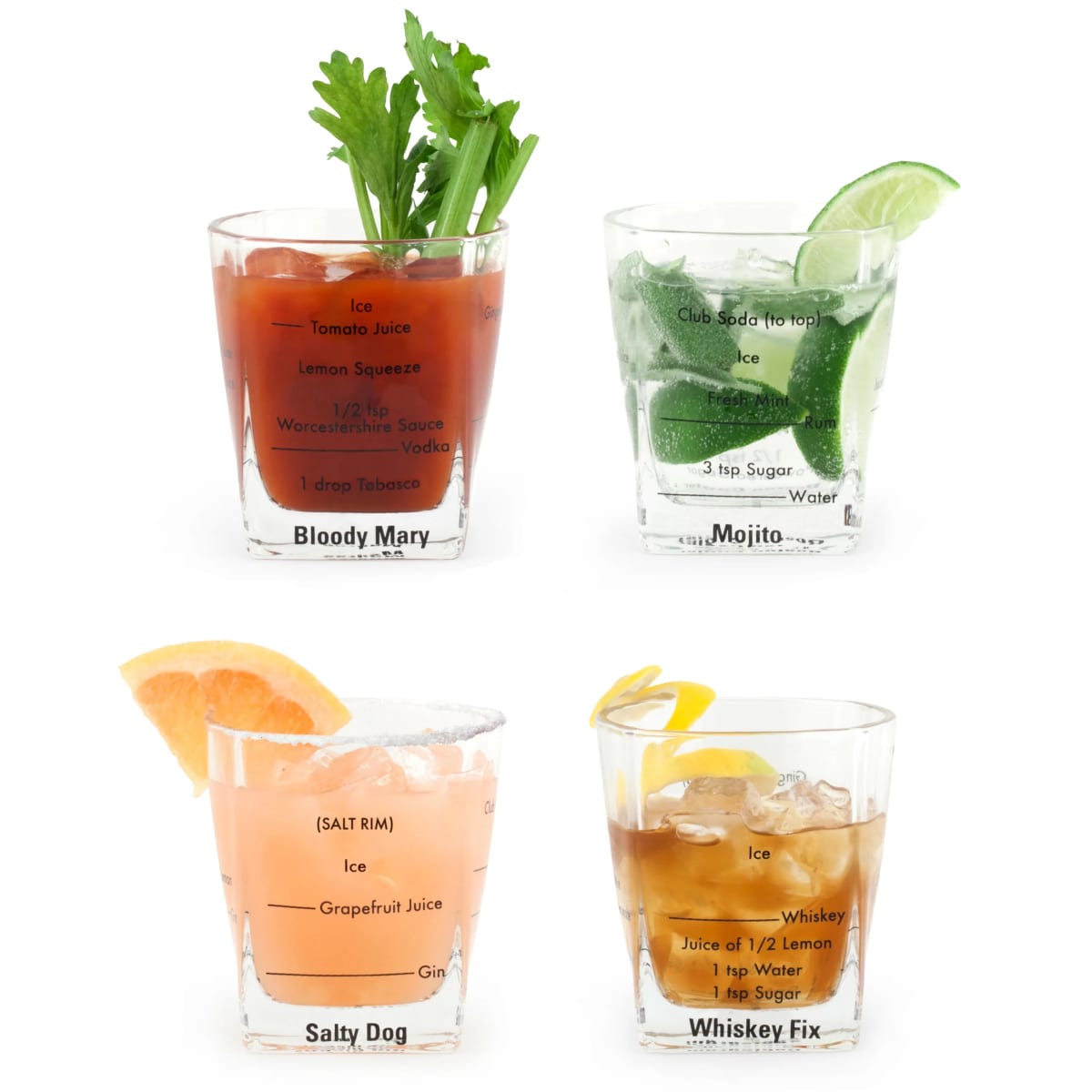 Vasos Kikkerland De Bartending S/47