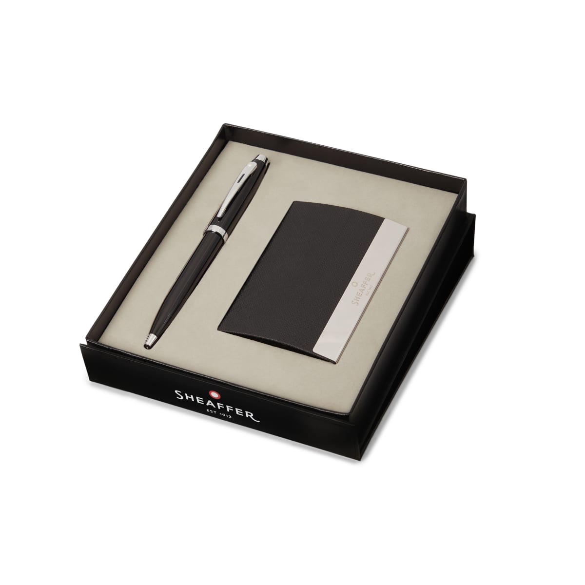 Bolígrafo Sheaffer 100 Negro Brillante GT + Portatarjetas1